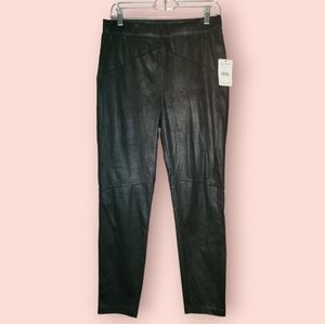 Free People Midnight Vegan Faux Suede Pants Black Pull On Stretch Women's Medium